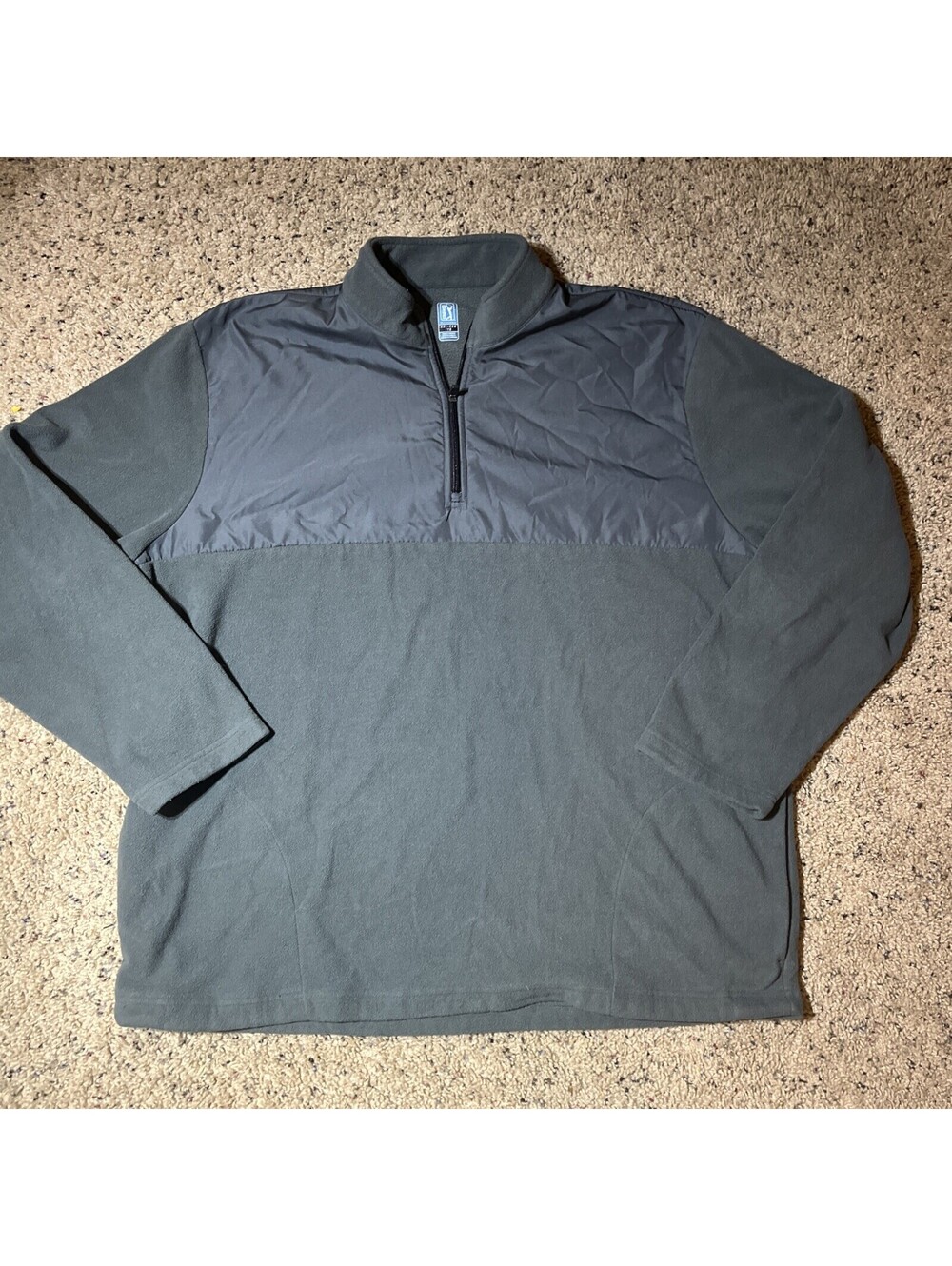 PGA Tour Mens XXL Long Sleeve Fleece 1/4 Zip Pullover Shirt Gray